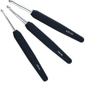 Single Ended Aluminum Crochet Hooks - Black